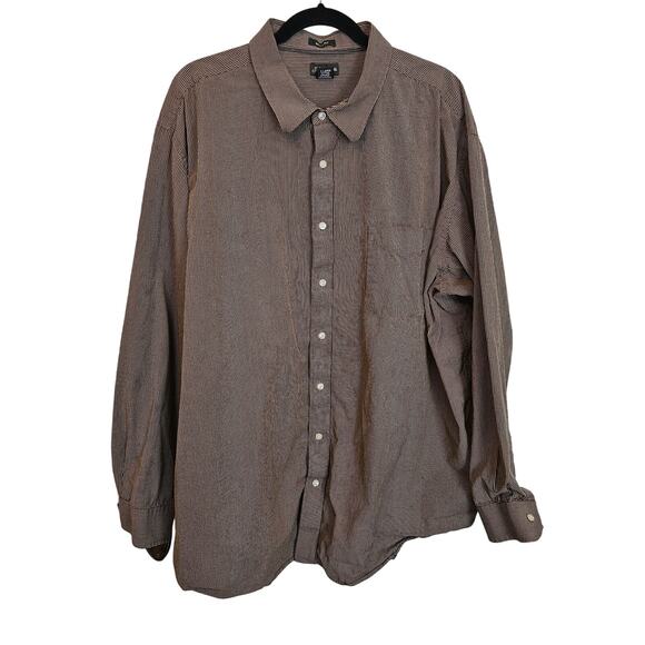 St. John's Bay Men's Button-Up Shirt – Size 3XL Tall – Brown & Tan Check - Picture 1 of 4